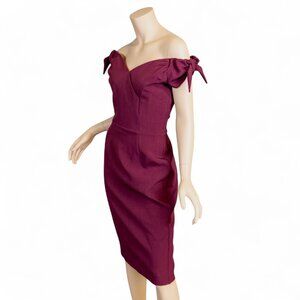 NWT * The Pretty Dress Company  TILLY Dress in Merlot UK Size 10 | US Si…